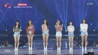 FHD 180802 AOA Bingle Bangle  Excuse Me  Heart Attack  Korea Music Festival [upl. by Candie]