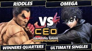 CEO 2024  Riddles Kazuya Vs Omega Joker Smash Ultimate  SSBU [upl. by Liauqram]