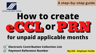 SSS How to generate PRN or eCCL for late months  how to create PRN for unpaid applicable months [upl. by Crissie]