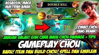 BARU❗ CARA MAIN COMBO CHOU DAMAGE❗ ITEM EMBLEM amp BUILD CHOU TERSAKIT 2023❗ TUTORIAL amp GAMEPLAY CHOU [upl. by Markos482]