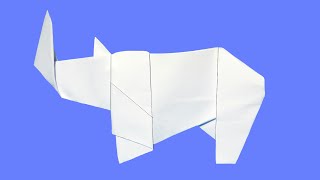 ORIGAMI RINOCERONTE DE PAPEL  origami paper Rhino easy [upl. by Eninotna775]