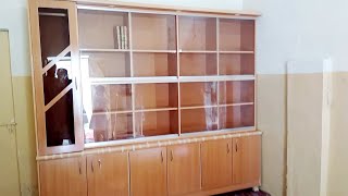 Bookcase New Design in The Library  Bookshelf Design With Glass Door  DIY woodworking [upl. by Yttel894]