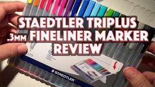 Staedtler Triplus Fineliner Review  with Waterbrush [upl. by Nylkaj]