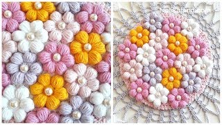 CROCHET Flower EASY tutorial DIY 3d crochet flowers [upl. by Garlanda33]