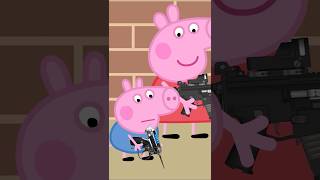 How George uses a gun  Peppa funny shorts peppapig peppapigmeme shorts [upl. by Arri]