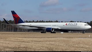 Pushback Boeing 767300 N193DN at Munich Airport [upl. by Archibold]