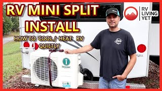 Installing Mini Split Air Conditioner In RV CamperInstalling MiniSplit Heat Pump In RV RVAC Solar [upl. by Yelrebmik]