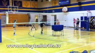 Volleyball Drill the best defense drill youll ever play [upl. by Bassett]