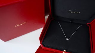 Cartier Diamants Légers necklace LM in White Gold  Unboxing amp Wear [upl. by Ekal]