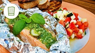 Lachs vom Grill mit Ratatouille  Chefkochde [upl. by Hameean]