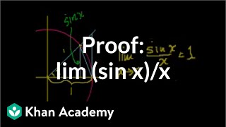 Proof lim sin xx  Limits  Differential Calculus  Khan Academy [upl. by Ennairb]