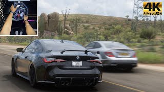 900 HP BMW M4 G82 Competition  Forza Horizon 5  Steering Wheel Gameplay [upl. by Airbmac]