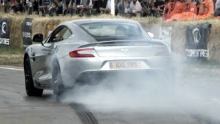 Aston Martin Vanquish Centenary  BURNOUT startup and sounds [upl. by Drarrej600]