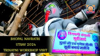 Bhopal Murti Shop Visit  Trinayni Workshop  Bhopal Navratri Utsav 2024 [upl. by Rahab]