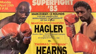 Marvelous Marvin Hagler vs Thomas quotThe Hitmanquot Hearns  FULL FIGHT boxing fighting [upl. by Eimaraj]