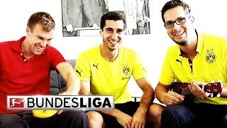 Singing Stars  Kevin Grosskreutz Teaches Henrikh Mkhitaryan Borussia Dortmund Songs [upl. by Tierney355]