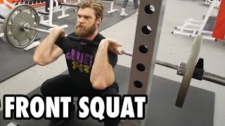 How to Perform FRONT SQUATS  Killer Quads Exercise Tutorial [upl. by Itram]