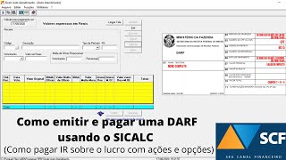 Como emitir e pagar uma DARF usando o SICALC Como pagar IR sobre o lucro com ações e opções [upl. by Einahpets]