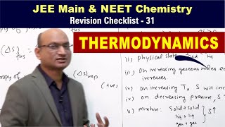 Thermodynamics  Revision Checklist 31 for JEE amp NEET Chemistry [upl. by Rehpotsirh525]