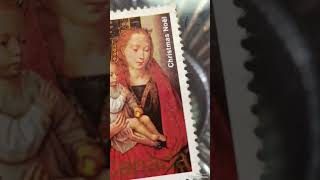 Canada A Hans Memling painter stamp quotThe Virgin and Child with Saint Anthony and a Donor 1472 [upl. by Zanahs762]