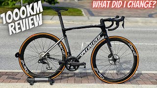 1000km REVIEW OF MY SPECIALIZED TARMAC SL7 amp ELITE WHEELS DRIVE 50D CHANGES MADE TO FIT [upl. by Safire]