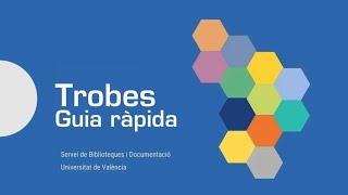 Guia ràpida de Trobes catàleg de les Biblioteques de la UV [upl. by Saihttam]