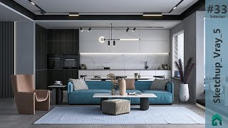 Sketchup Vray 5 Interior 33 [upl. by Arrimat]