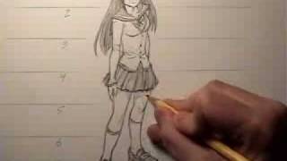 How to Draw a Female Body Manga Style Proportions [upl. by Onairot]