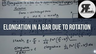 ELONGATION IN A BAR DUE TO ROTATION [upl. by Ailerua711]