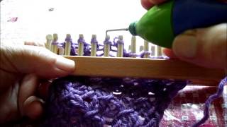 Irish Mesh Stitch for loom knitters 2 on an aio loom [upl. by Zalucki]