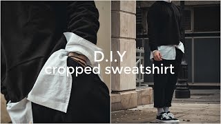 EASY DIY Cropped Sweatshirt  Mens Fashion Ideas  Daniel Simmons [upl. by Sapphera]