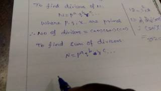 How to find number of divisors sum and product of divisors formula [upl. by Bywaters]