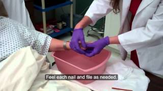 CNA ESSENTIAL SKILLS  Fingernail Care 517 [upl. by Relyat20]