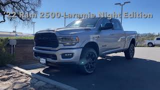 2022 Ram 2500 4X4 Laramie Night Edition in Billet Silver Metallic [upl. by Nanda]