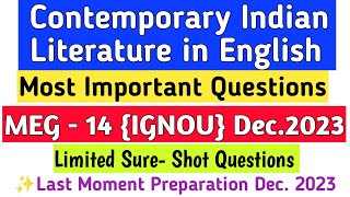 MEG 14 Most Important Questions Important Questions of MEG14 Dec 2023Guess paper of MEG14 IGNOU [upl. by Fawcett]