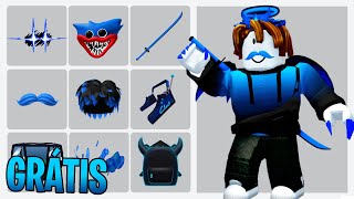 COMO PEGAR 11 ITENS GRÁTIS AZUL NO ROBLOX [upl. by Tanhya]