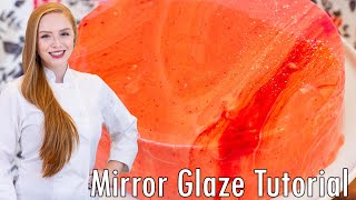 StepByStep Mirror Glaze Tutorial  How To Make A Mirror Glaze Cake [upl. by Erminia910]