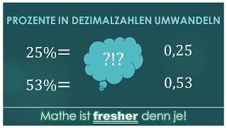 Prozente in Dezimalzahlen umwandeln  ganz easy und schnell [upl. by Ahtrim]