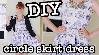 DIY Circle Skirt Dress aka Skater Dress [upl. by Cull]