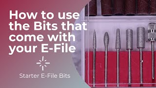 How to use the Bits that come w your EFile Nail Drill Kit  Starter Drill Bits [upl. by Haywood]