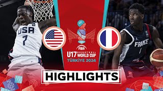 USA 🇺🇸 vs France 🇫🇷  Highlights  FIBA U17 Basketball World Cup 2024 [upl. by Alil]