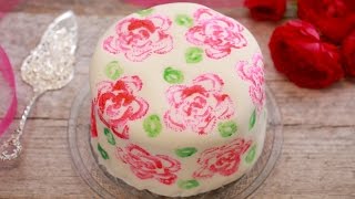 Celery Stamp Rose Painted Cake  Gemmas Bigger Bolder Baking Ep 122 [upl. by Bonnes]