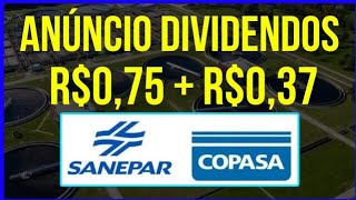 CSMG3  COPASA GRANDES DIVIDENDOS YIELD 17 SANEPAR PROVENTOS dividendos sapr11 bolsadevalores [upl. by Rasec]