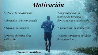 Motivación Concepto tipos elementos del proceso de motivación factores e importancia [upl. by Ysdnyl]