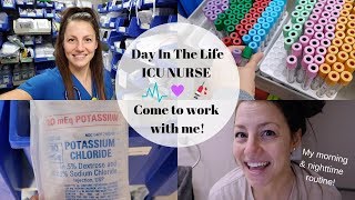 ICU Nurse Day in the Life  Come to work with me  my morning and night time routine [upl. by Ylenats]