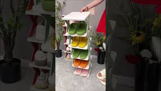 Smart Foldable Shoes Tier Shoe Rack 4 Layer shorts short trending viralvideo ytshorts youtube [upl. by Ycats178]