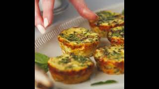 Best Mini Quiche Recipe  Mushroom Spinach and Feta Mini Quiches [upl. by Kcerred]