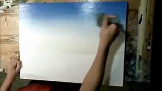 Art Lesson How to paint a sky using acrylics [upl. by Hagan]