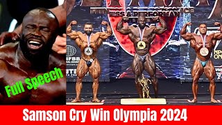 Samson Dauda Cry after Win Olympia 2024 amp Emotional Speech  Hadi Choopan Sad😭Derek Lunsford [upl. by Anaig883]