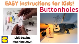 Buttonhole Buttons Reverse lock stitch Stitching Corners amp Curves Lidl Sewing Machine Feb 2024 [upl. by Rabi]